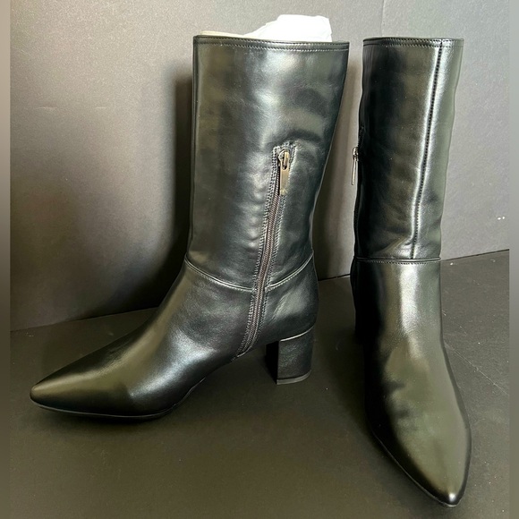 Aquatalia Black Mid-Calf Boot 9.5M NWOT - Picture 1 of 11